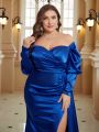 SHEIN Belle Plus Size Women's Cross Over Bandeau Full Length Evening Gown (heavy Industry Style)