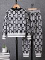 Boys' (Big Kid) Letter Patterned Sweater And Sweater Pants Set, Winter