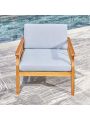 OSQI Curve Eucalyptus Wooden Outdoor Sofa Chair with Cushion