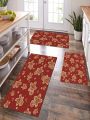 SHEIN Christmas Gingerbread Pattern Living Room/kitchen Carpet