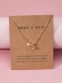 1pc Simple Alphabet Gold Letter Heart Decor Pendant Necklace, Perfect As Gift For Family And Friends