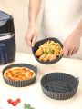 SHEIN Basic living 1 Pc Air Fryer Nonstick Silicone Liner, 7 Inch Round Shape Reusable Air Fryer Baking Tray