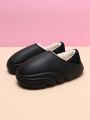 Women's Fashionable Hollow-out Home Shoes, Anti-slip, Waterproof, Keep Warm, Black Color, Simple Style