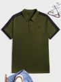 Manfinity Men Patched Detail Contrast Side Seam Polo Shirt