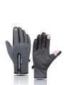 1pair Outdoor Cycling & Fitness Warm Two-finger Flip Sensitive Touch Screen Gloves