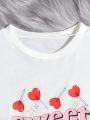 Girls' Heart & Letter Printed T-shirt For Toddler