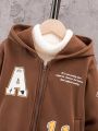 Tween Boy Slogan Graphic Zip Up Thermal Lined Hoodie Without Sweater