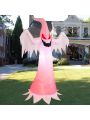 Halloween Inflatables White Ghost 8 Feet, Spooky Outdoor Decorations Blow up Ghost for Yard Patio Lawn Garden Home House Decor, IP44 Weather Proof, Creepy Ghost with Evil Soul, Burning Fire Flame