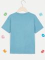 Boys' Casual Letter Pattern Short-sleeved Round Neck T-shirt Suitable For Summer