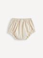 Cozy Cub Knitted Soft Monochrome Frilled Bloomer Shorts 3pcs/Set For Baby Girls