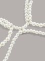 Faux Pearl Decor Chain Linked Bra Harness