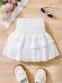 SHEIN Kids SUNSHNE Little Girls' High Waist Ruffle Hem Skirt
