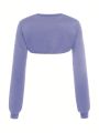 Teenage Girls' Street Style Casual Short Sweatshirt And Camisole Top Set