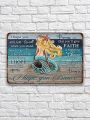 1pc Rustic Retro Metal Tin Sign Banner, Hope You Dance Vintage Metal Tin Sign Cafe Store Club Bedroom Bathroom Novelty Retro Parlor Courtyard Wall Decor 8x12Inch