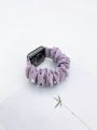 1pc Light Purple Faux Pearl Ruched Hairband Watch Band Compatible With Apple Watch 38/40/42/44/45/48/50mm, Suitable For Ultra/se/8/7/6/5/4/3/2/1