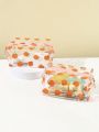 1pc Portable Transparent Waterproof Toiletry Bag With Fruit Print For Travel