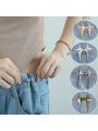 4pairs Star Pattern Adjustable Waistband Button Buckle (detachable, No Nail, No Sewing) For Waist Size Reduction