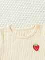 Baby Girls' Pink Strawberry Patterned Cozy Fall/winter Homewear