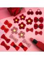 New Arrivals: 10pcs Random Color Elastic Hair Tie Accessories For Dogs And Cats Pet Headwear