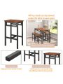 SEGMART 5 Pieces Dining Room Set, Counter Height Bar Table Set for 4, Wooden Bistro Pub Table and Chairs for Small Spaces, Rustic Brown