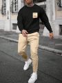 Manfinity Men's Colorblock Sweatshirt And Sweatpants Set