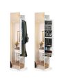 Jewelry Armoire with Full Length Mirror 360° and Large Capacity Jewelry Organizer Armoire, Lockable Mirror with Jewelry Storage Coat Rack Multi Storage Shelves