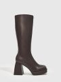 Cuccoo Everyday Collection Square Toe Platform Chunky Heeled Classic Boots