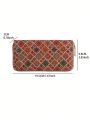 Multicolored Stylish & Multifunctional Wood Grain Geometric Wallet With Multiple Card Slots And Retro Personality