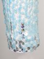 Minami Cut Out Waist Split Thigh Sequin Dress