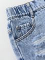 Tween Girls' Street Style Casual Comfortable Simple Distressed Denim Shorts