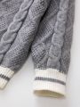 Fall/winter New Arrival Baby Boys' Contrast Color Edge Sweater Set