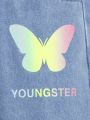 Baby Girls' Butterfly Pattern Denim Jeans