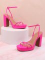 Women'S Pink High-Heeled Sandals