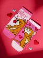 TOM & JERRY X SHEIN 2pairs Romantic Valentine's Day Short Socks