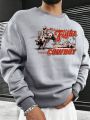 Manfinity Men's Fashionable Casual Sweatshirt With Text Print