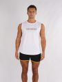 Men's Sleeveless Sports Top With Letter Print