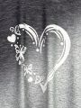 Plus Size Women'S Love Heart & Butterfly Print Long Sleeve T-Shirt