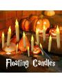 12pcs Floating LED Candles with 1pc Magic Wand Remote,Halloween Decorations, Witch Halloween Decor Christmas Party Supplies Birthday Wedding Indoor Home Room Classroom Bedroom