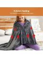 1pc Self-powered Electric Heating Shawl Blanket, Powered By A Mobile Power Bank, For Winter Warmth