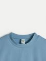 SHEIN Kids EVRYDAY Tween Boys' Casual Comfortable Solid Color T-Shirt (2pcs/Set)