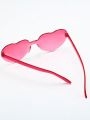 10pcs Women's Pink Pc Heart Decorated Fashion Glasses Suitable For Shows And Parties