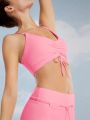 GLOWMODE FeatherFit™ It's a Tie Adjustable Ruched Sports Bra Light Support