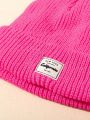 Fashion Street-style Knitted Hat With Patch Detailing, Suitable For Daily Wear