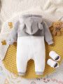 Infant Boys' Animal Theme Plush Jumpsuit, Warm And Adorable
