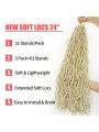 24 Inch 3 Packs Creamy-White New Soft Locs Crochet Hair for , for Natural Butterfly Locks Style Crochet Hair, Black Curly and Pre -Looped Faux Locs Crochet Hair (24 Inch, 3Packs, Creamy-White)