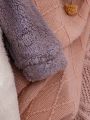 SHEIN Baby Girl Cartoon Embroidery Hooded Fleece Jumpsuit
