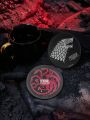 Game of Thrones X SHEIN 2pcs Black Pu Leather Cup Coaster