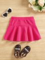 SHEIN Kids EVRYDAY Young Girl's Casual And Comfortable Solid Color Skirt