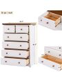 Wood Rustic Wooden Chest with 6 Drawers,Storage Cabinet for Bedroom