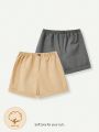 Cozy Cub Baby Boy's 2pcs Solid Color Casual Straight Shorts Set